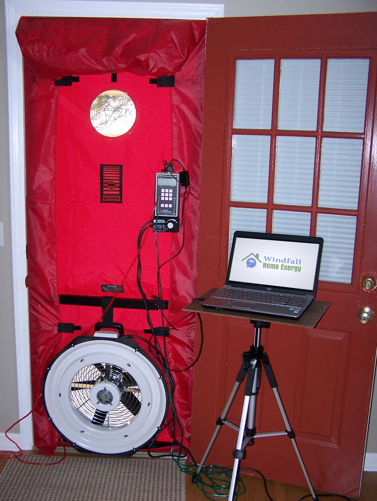 Picture of a blower door test